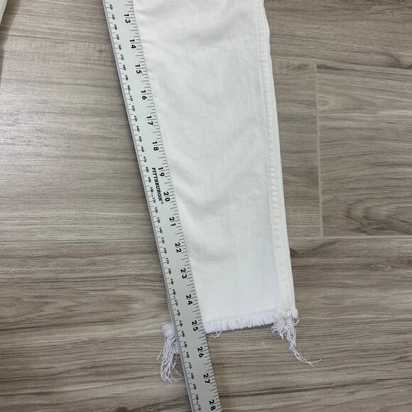 MADEWELL 10" High Rise Skinny Crop White Button-Fly Frayed Hem Jeans Size 24 - Picture 5 of 11